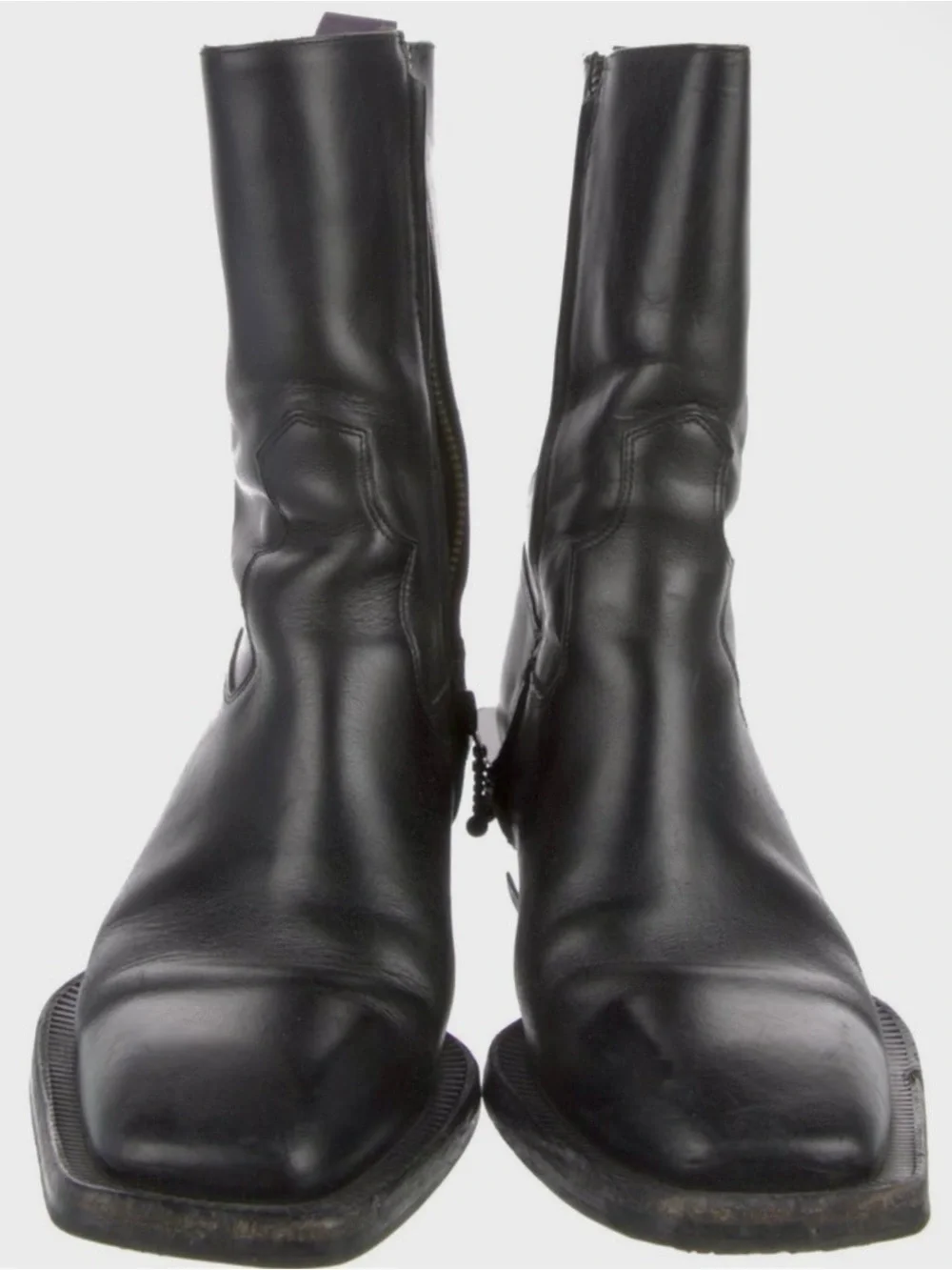 Eytys Luciano Black Leather Sculpted-Heel Ankle Boots